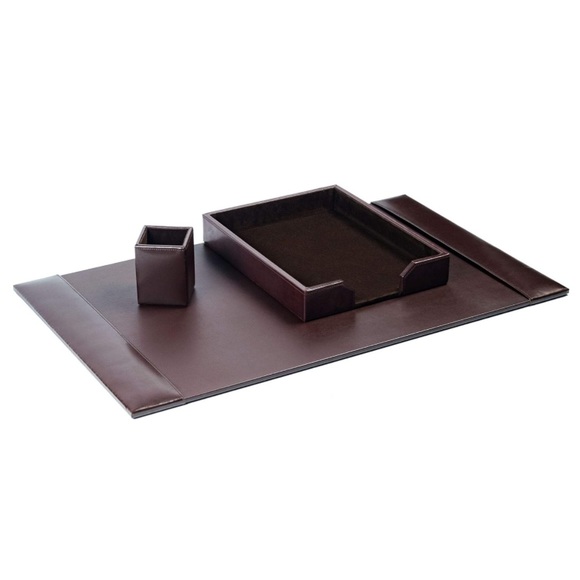 🤎Dacasso Set Luxury Leather Desk Pad & Desk Organization Essentials, 3 pieces🤎 - Picture 1 of 15